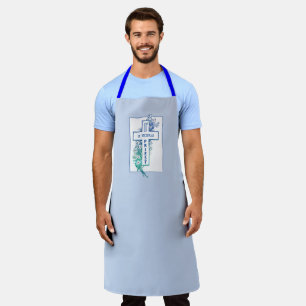 Priest Cross Flowers Personalized Apron