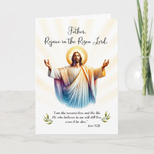 Priest Easter Jesus is Risen Rejoice Scripture Card
