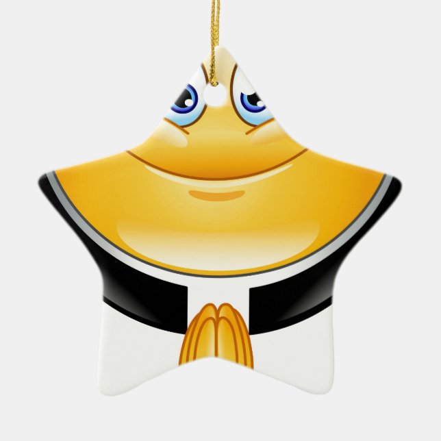 priest emoji ceramic ornament (Front)