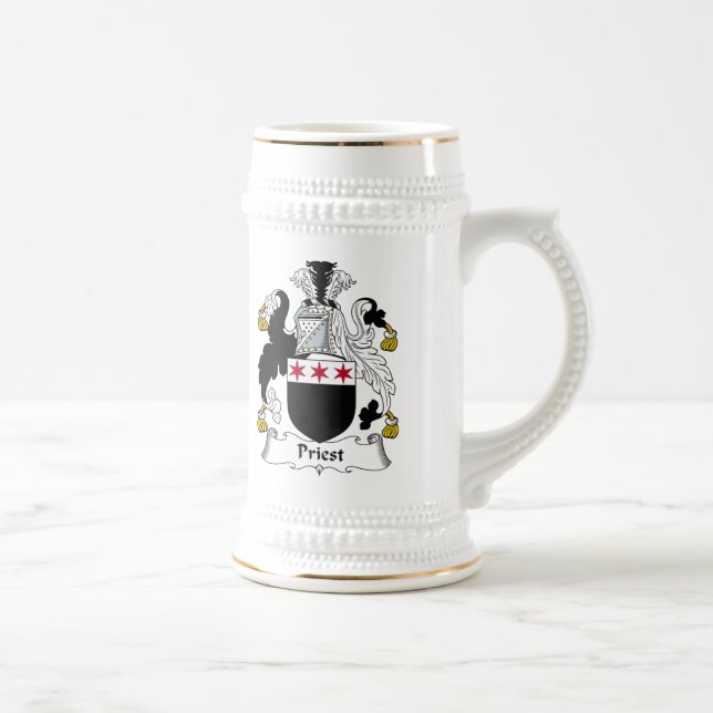 Priest Family Crest Beer Stein (Right)
