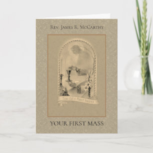 PRIEST FIRST MASS CHALICE HOST ORDINATION CARD