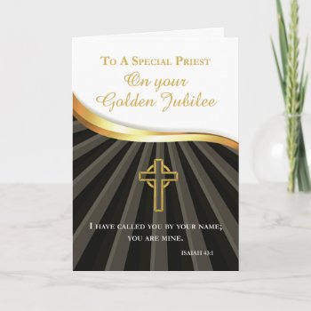 Priest Golden Jubilee Of Ordination Anniversary Card by Religious_SandraRose at Zazzle