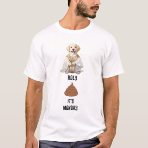 Priest Golden Retriever Holy Poop It's Monday T-Shirt