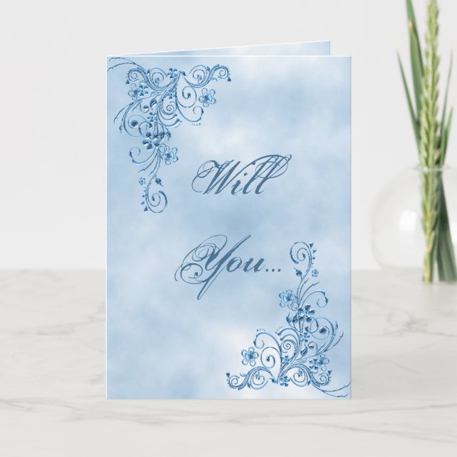 Priest Greeting Card: Sky Blue Elegance Card (Front)