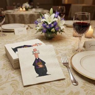 Priest Holding Bible IFunny Clergy Character Napkins