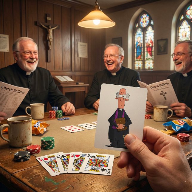 Priest Holding Bible IFunny Clergy Character Poker Cards (Creator Uploaded)