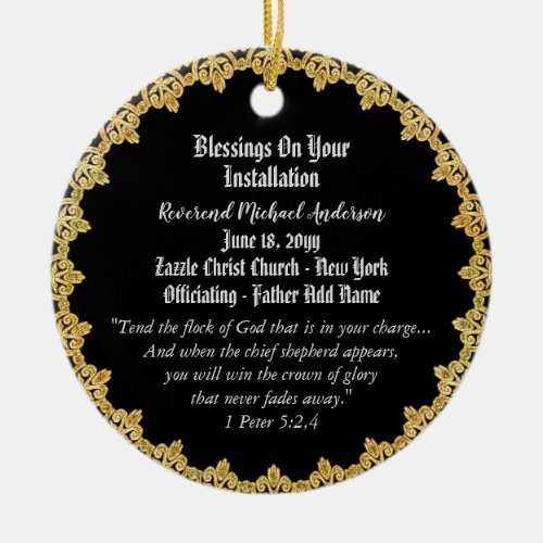 Priest Installation Gift Personalized Pastor Ceramic Ornament