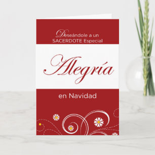 Priest, Joy at Christmas, Spanish Holiday Card