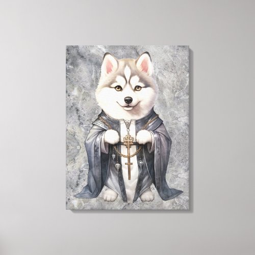 Priest King Siberian Husky Dog Canvas Print