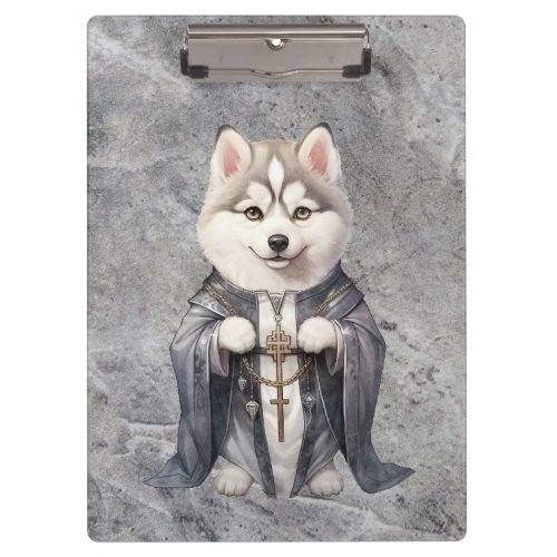 Priest King Siberian Husky Dog Clipboard