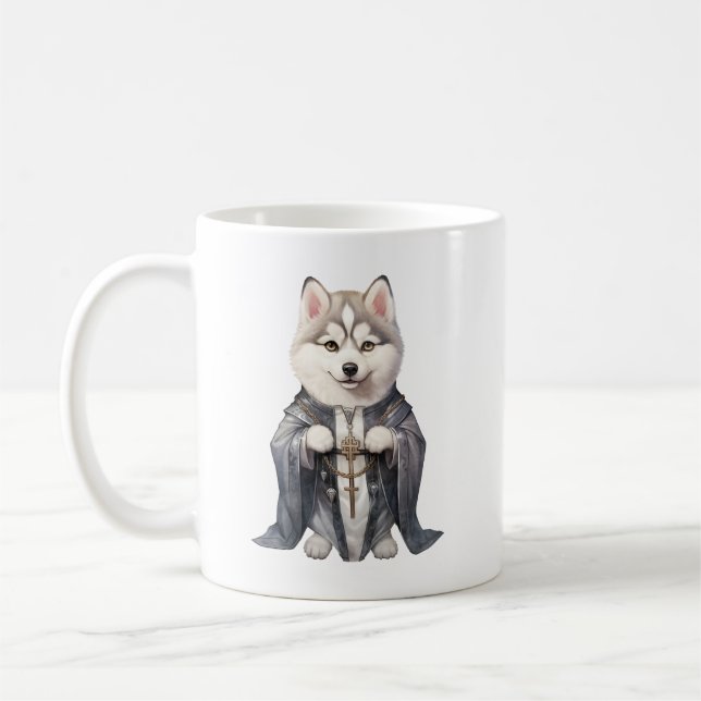 Priest King Siberian Husky Dog Coffee Mug (Left)