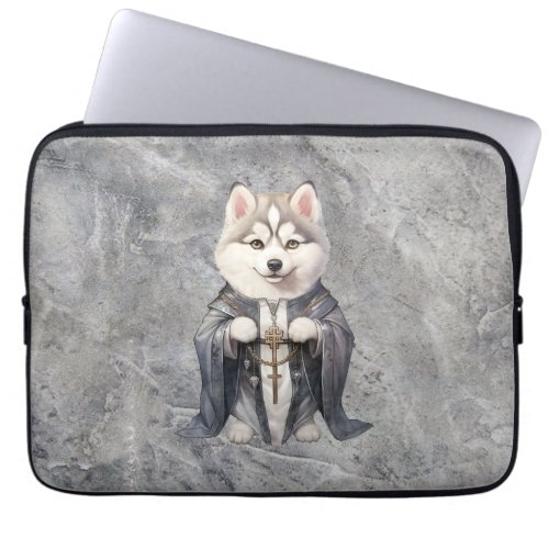 Priest King Siberian Husky Dog Laptop Sleeve