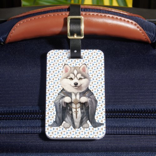 Priest King Siberian Husky Dog Luggage Tag