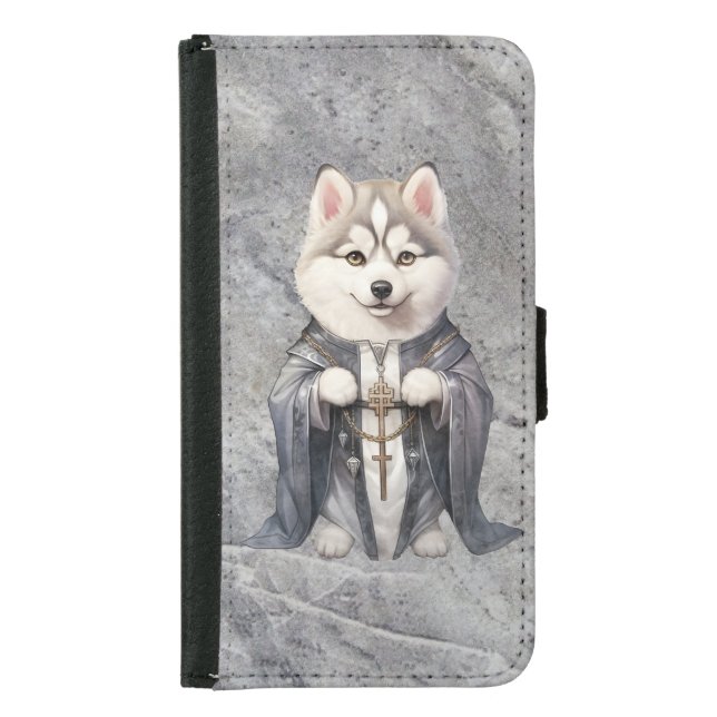 Priest King Siberian Husky Dog Samsung Galaxy Wallet Case (Front)