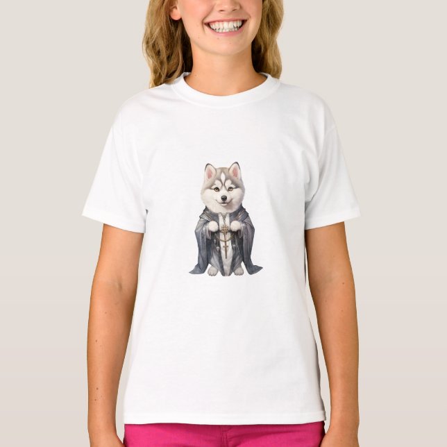Priest King Siberian Husky Dog T-Shirt (Front)