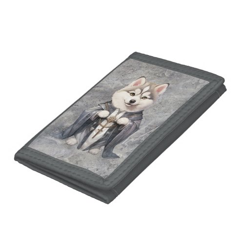 Priest King Siberian Husky Dog Trifold Wallet