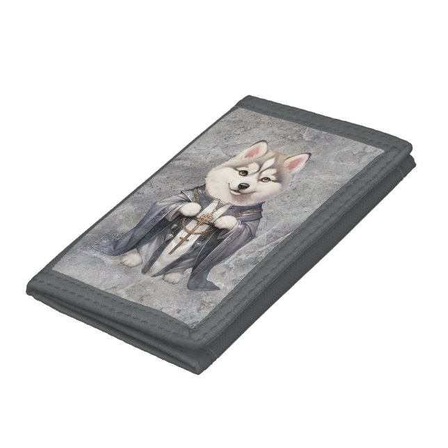Priest King Siberian Husky Dog Trifold Wallet (Bottom)