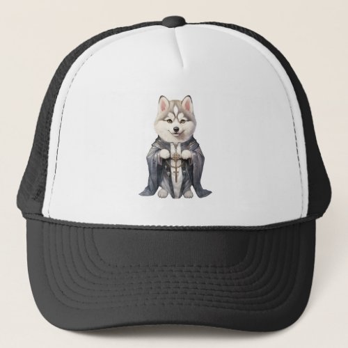 Priest King Siberian Husky Dog Trucker Hat