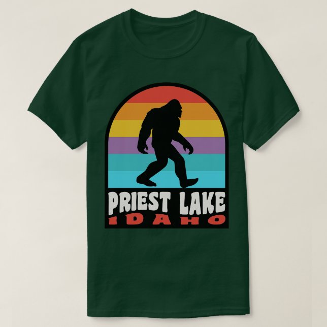 Priest Lake Idaho Camping Retro TShirt (Design Front)