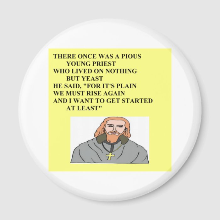 priest limerick humor refrigerator magnet