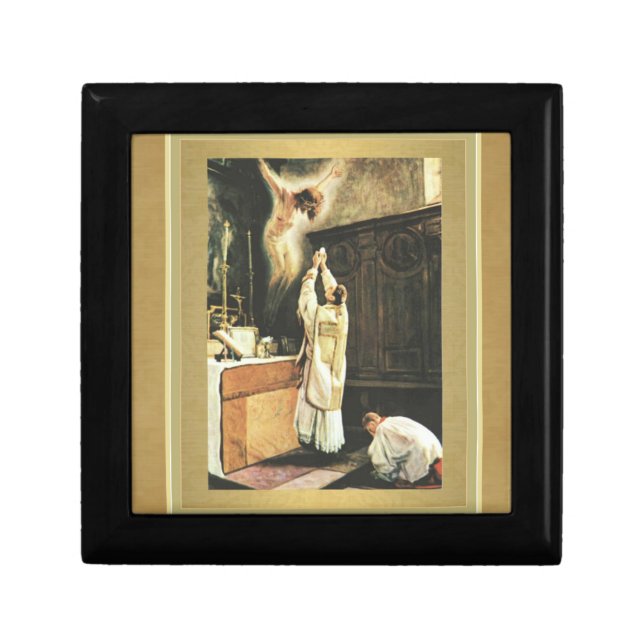 Priest offering Catholic Mass Box GIFT (2" x 2") (Front)