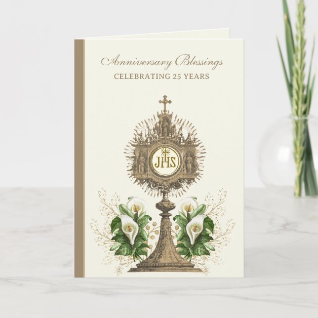 Priest Ordination 25 Year Anniversary Monstrance Card (Front)