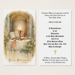 Priest Ordination Altar Eucharist Vintage Prayer