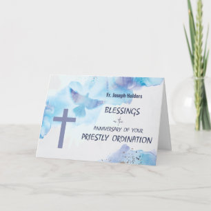 Priest Ordination Anniversary Blessings Purple Card