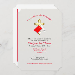 Priest Ordination Anniversary Celebration Event Invitation