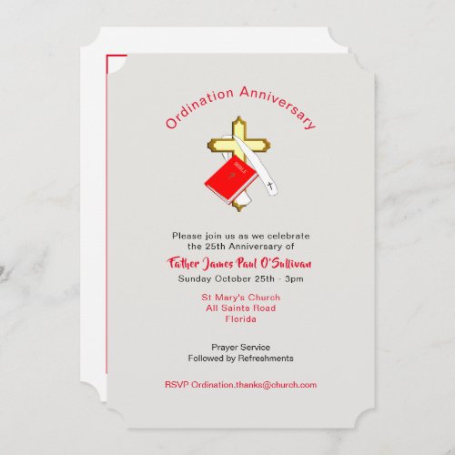 Priest Ordination Anniversary Celebration Event Invitation