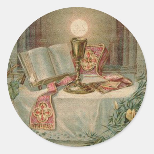 Priest Ordination Anniversary Classic Round Sticker (Front)