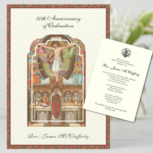 Priest Ordination Anniversary First Mass Invitation (Creator Uploaded)