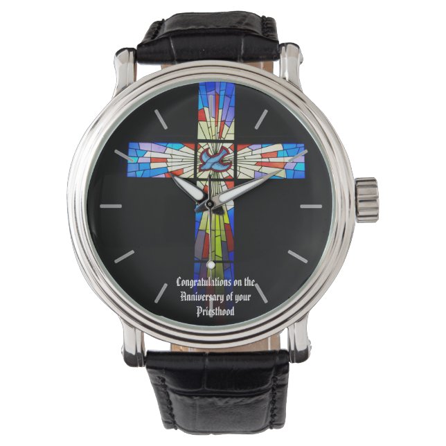 Priest Ordination Anniversary gift Cross Watch (Front)