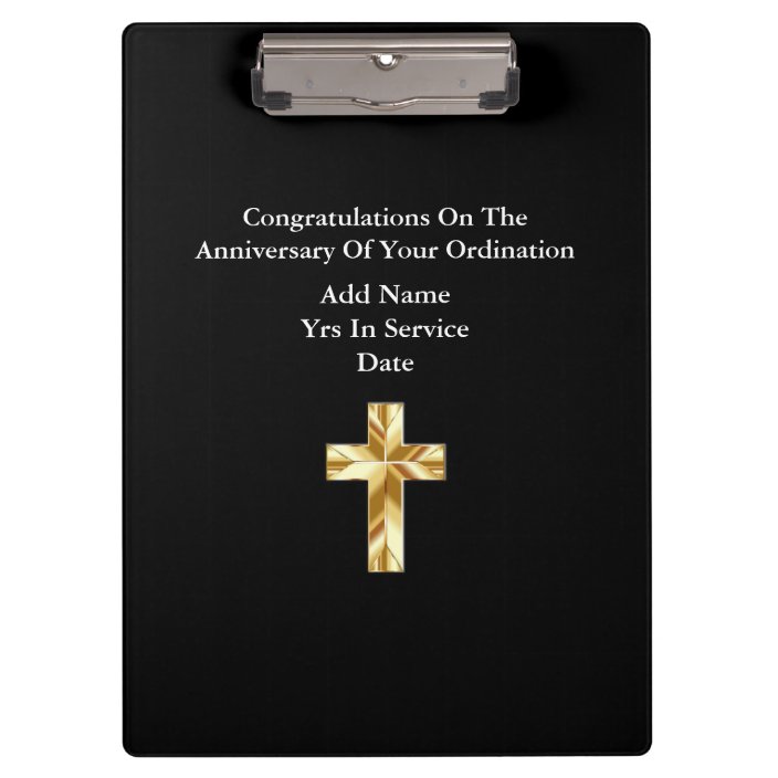 Priest Ordination Anniversary Gifts Commemorative Clipboard | Zazzle.com
