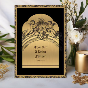 Priest Ordination Anniversary Gold Elegant Card