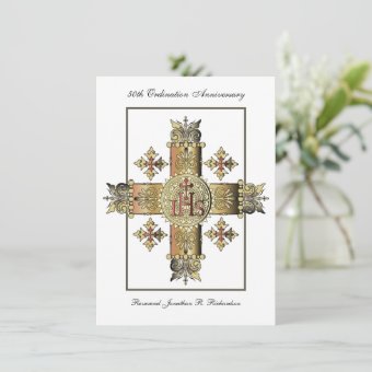 Priest Ordination Anniversary Golden Jubilee 50th Invitation | Zazzle