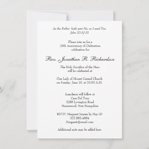 Priest Ordination Anniversary Golden Jubilee 50th Invitation | Zazzle