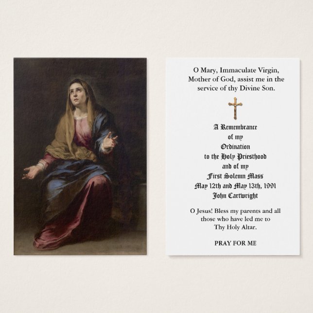 PRIEST ORDINATION ANNIVERSARY HOLY CARDS (Front & Back)