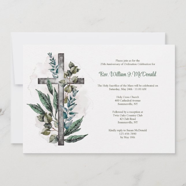 Priest Ordination Anniversary Invitation (Front)