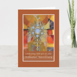 Priest Ordination Anniversary Monstrance with Host Card