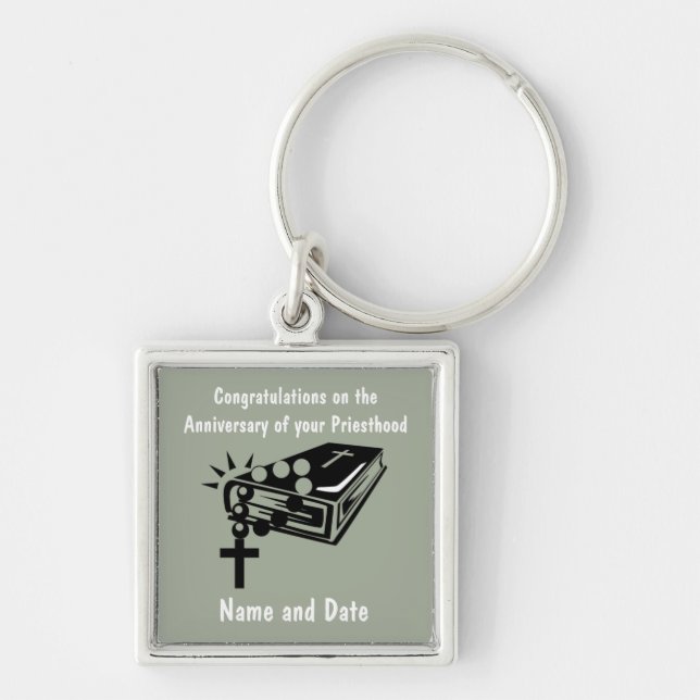 Priest Ordination Anniversary Retirement Birthday Keychain (Front)