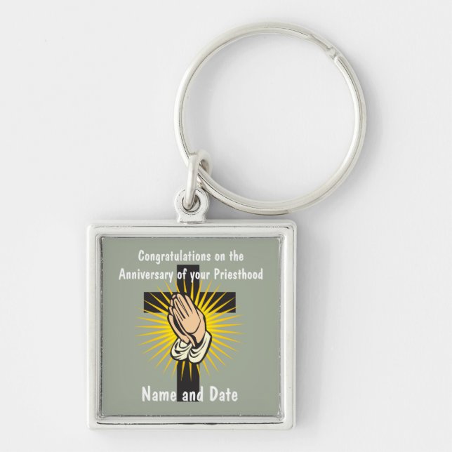 Priest Ordination Anniversary Retirement Birthday Keychain (Front)
