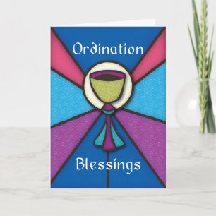 Priest Ordination Congratulations Stained Glass Card