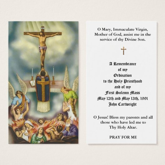 PRIEST ORDINATION HOLY CARDS (Front & Back)