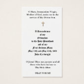 PRIEST ORDINATION HOLY CARDS (Back)