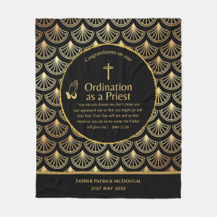 Priest Ordination New Priest Newly Ordained Custom Fleece Blanket