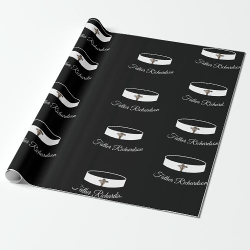 Priest Ordination Priest Collar  Crucifix Wrapping Paper
