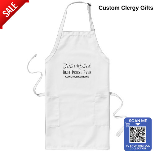 Priest Pastor Clergy Gifts - Simple Personalized Long Apron