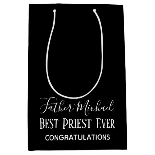 Priest Pastor Clergy Gifts _ Simple Personalized Medium Gift Bag
