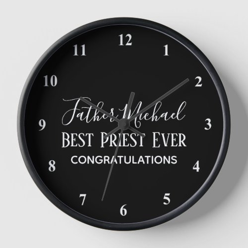 Priest Pastor Clergy Gifts - Simple Personalized R Clock